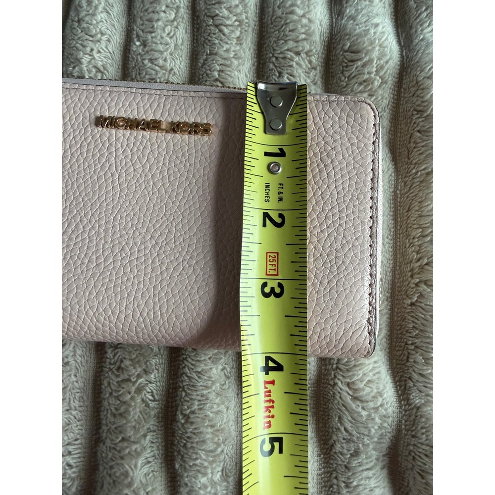 Michael Kors Jet Set Travel Large Flat Smartphone Wallet Blossom Pink Leather - Picture 8 of 13